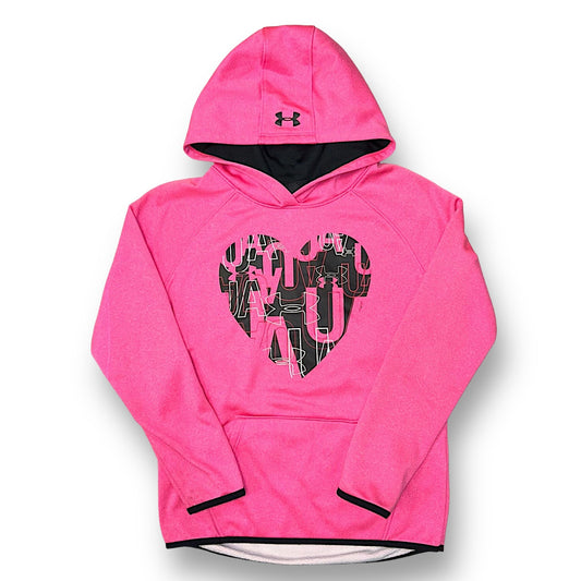 Girls Under Armour Size 10/12 YMD Hot Pink Athletic Coldgear Hoodie