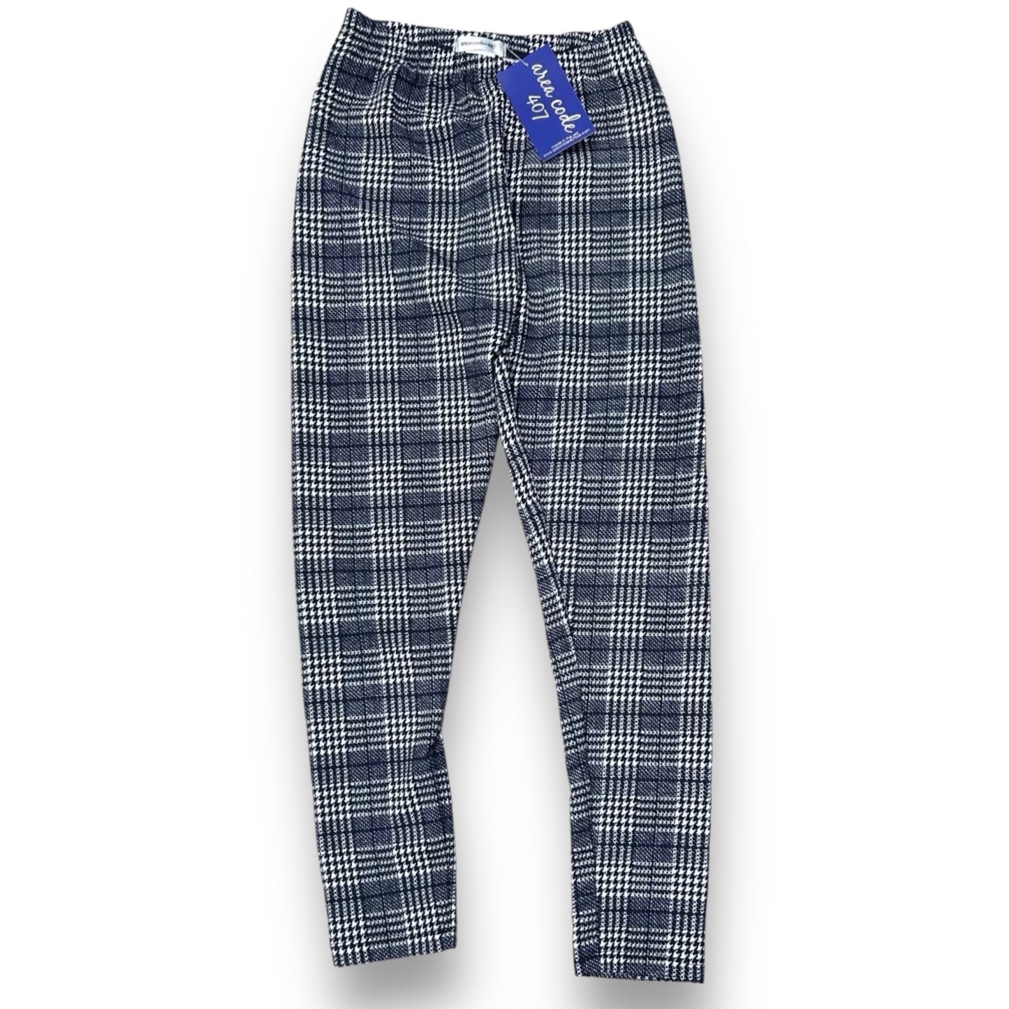 NEW! Area Code 407 Boutique Girls Youth Size 12 Blue & White Comfy Leggings