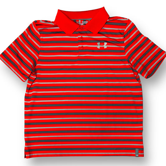 Boys Under Armour Size YXL 14/16 Striped Performance Golf Polo Shirt