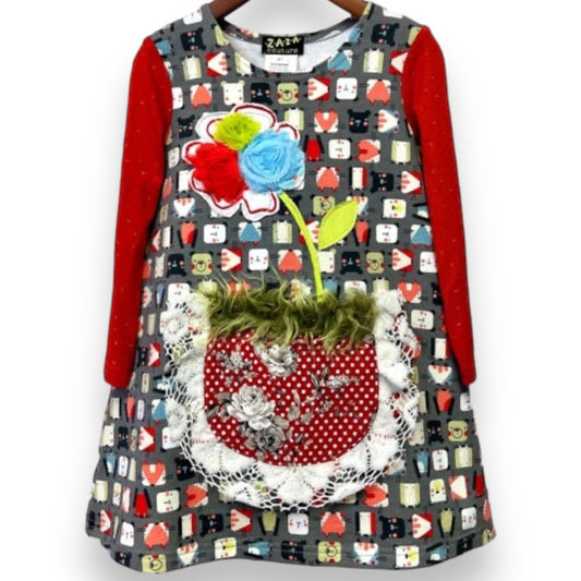 NEW! Zaza Couture Girls Size 4T Embellished Long Sleeve Boutique Dress