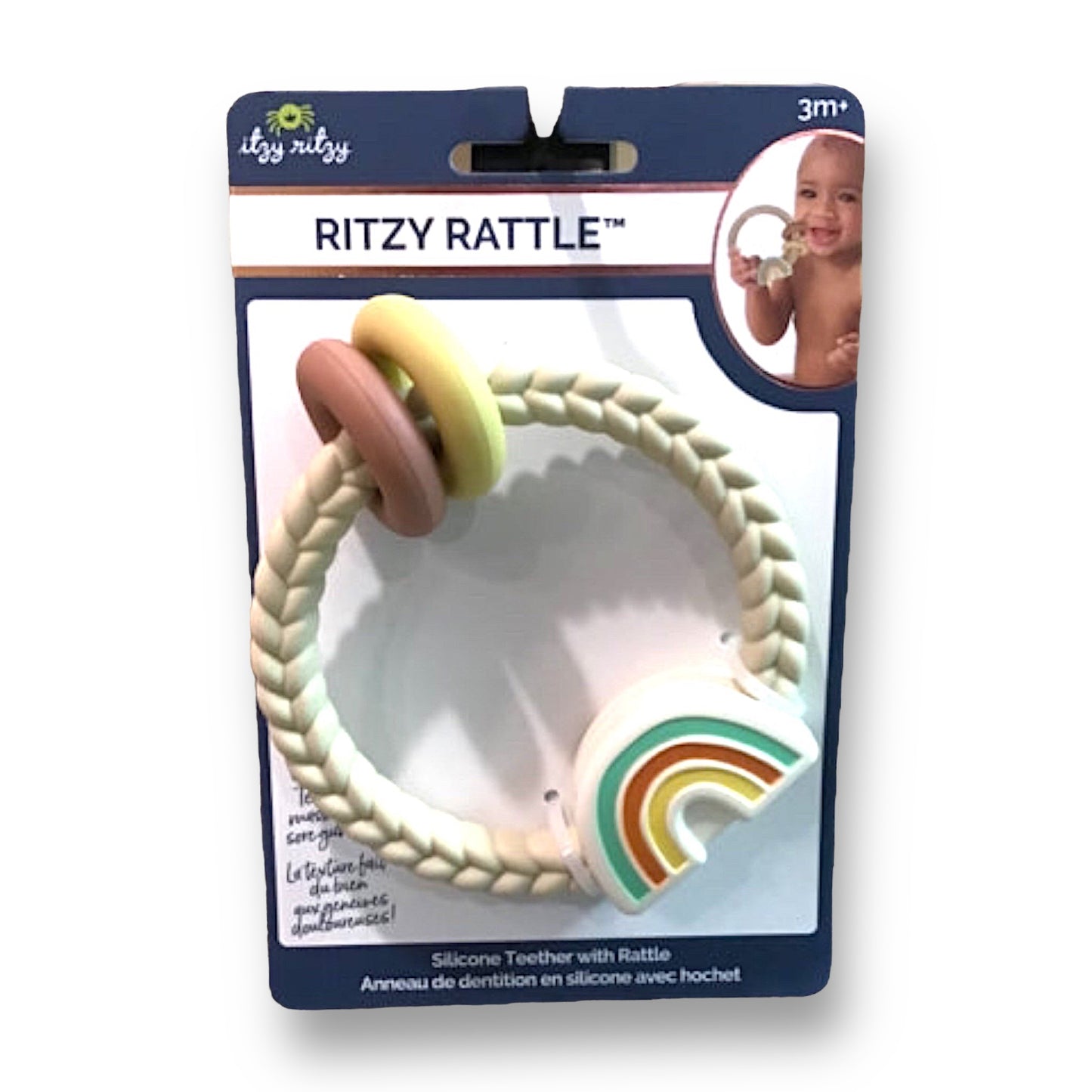 NEW! Ritzy Rattle™ Silicone Teether Rattles: Rainbow