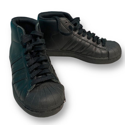 Adidas Youth Girl Size 3.5 Black Platform Sneakers