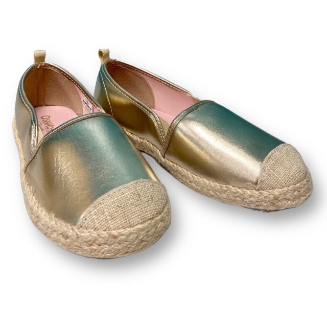 OshKosh Youth Girl Size 3 Gold Slide-On Casual Shoes