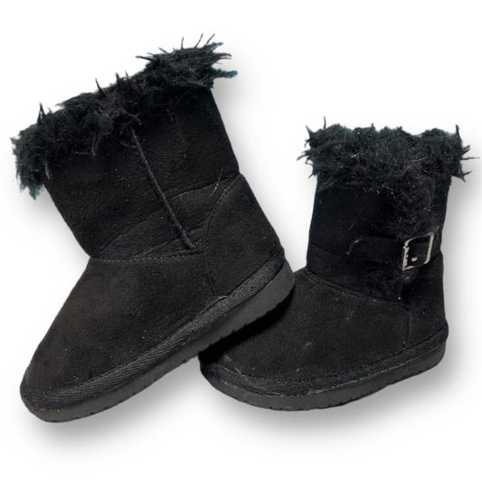 Children's Place Toddler Girl Size 5 Black Faux Fur Boots