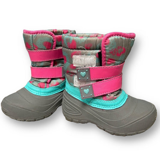 Wonder Nation Toddler Girl Size 8 Teal/Pink Snow Boots