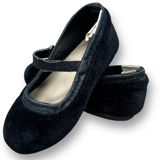 Gymboree Toddler Girl Size 7 Black Velvet No-Buckle Dress Shoes