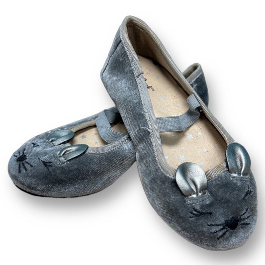 Toddler Girl Cat & Jack Size 8 Gray Velvet Mouse Slide-On Shoes