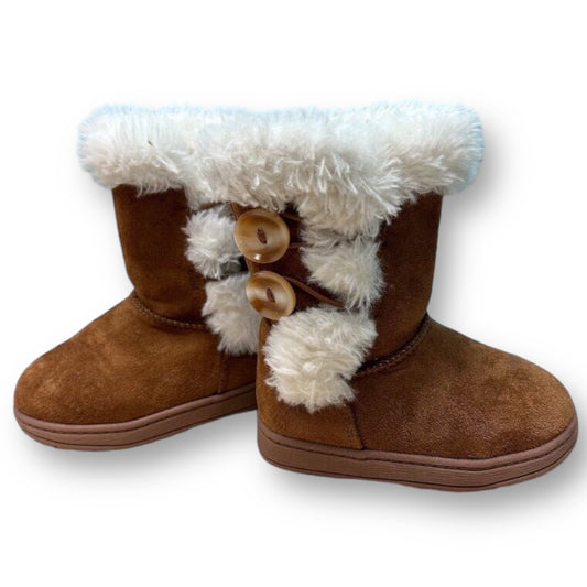 Toddler Girl Size 5 Brown Suede Fur-Lined Winter Boots