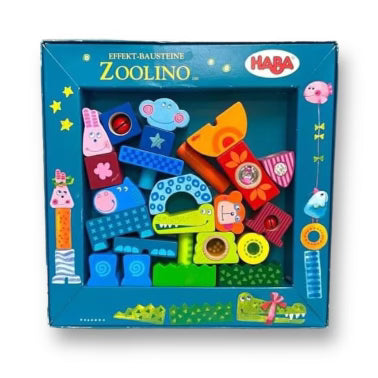 Haba Zoolino Multi-Color Wooden Building & Stacking Blocks