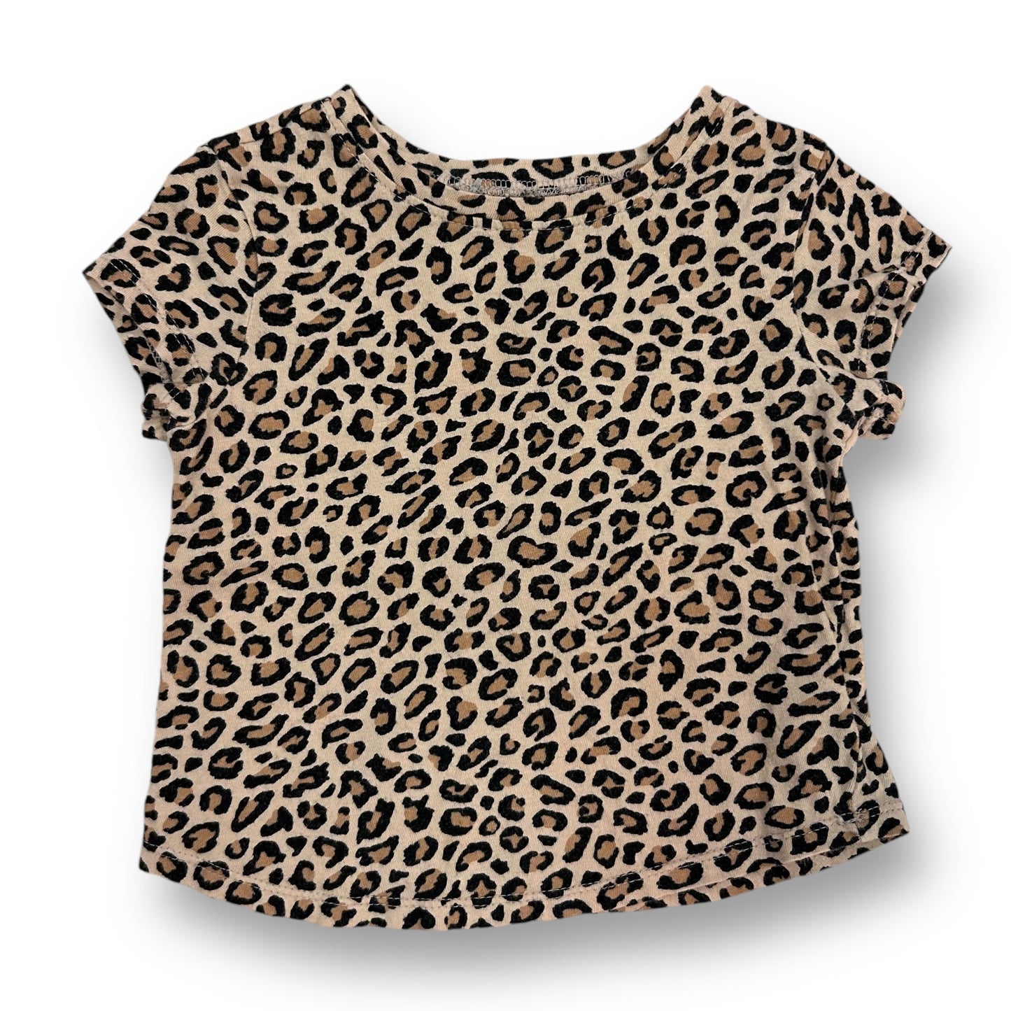 Old Navy Kids Size 2T Girls Cheetah Print Short Sleeve Cotton Shirt