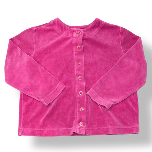 Hanna Andersson 110 Girls Size 5 Pink Velvet Long Sleeve Button Top