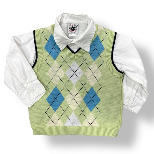 Goodlad Boys Size 18 Months 2-Piece Argyle Sweater Vest and Button Up Shirt