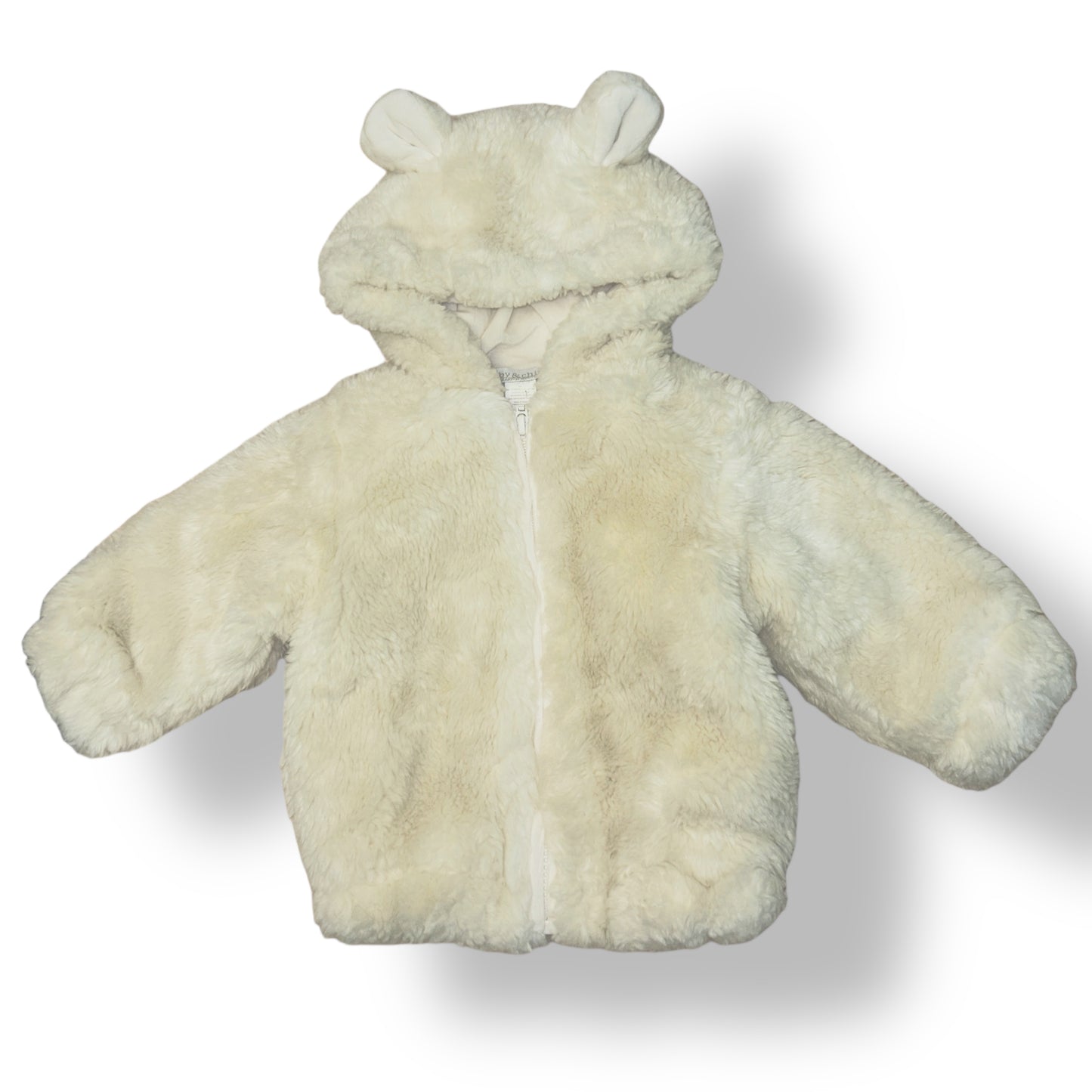 Restoration Hardware Size 24 Months Soft Fur Teddy Bear Hood Toddler Winter Coat