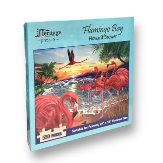NEW! Heritage Flamingo Bay 550 Piece Jigsaw Puzzle