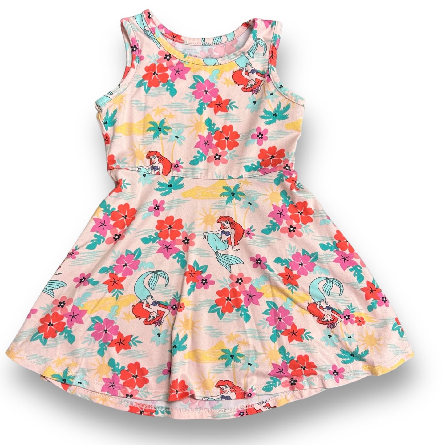 Disney Princess Girls 2T Little Mermaid Ariel Soft Knit Sleeveless Twirl Dress