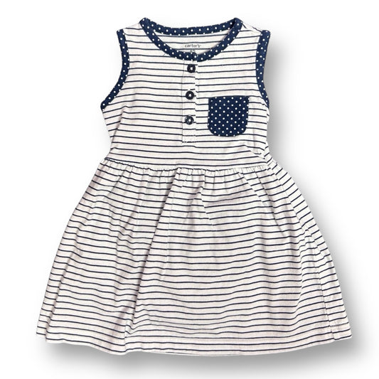 Girls Carter's Size 12 Months Navy/White Striped Sun Dress & Bloomers