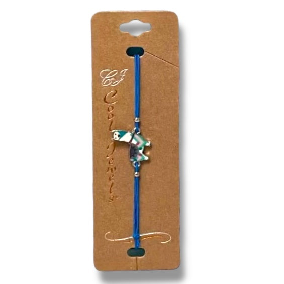NEW! Blue Stretch Band Llama Charm Bracelet