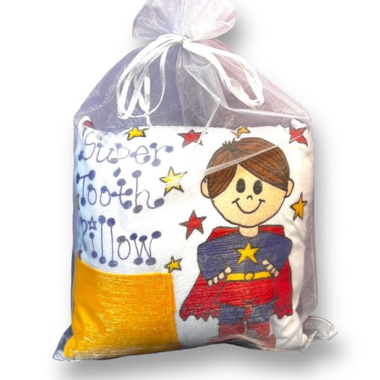 NEW! Tooth Fairy Pillow & Gift Bag: Super Hero Theme