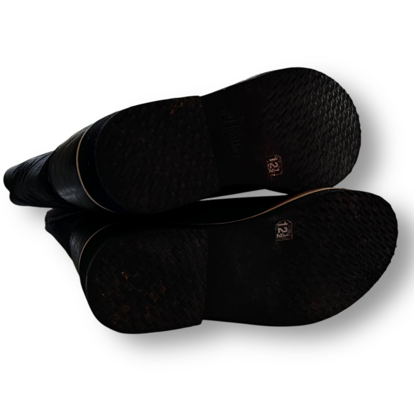 Justin Western Boots Black Leather Size 12.5 Kids Cowboy Boots