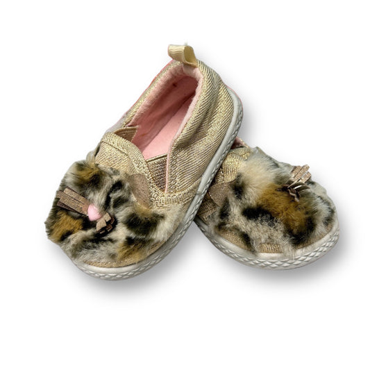 Baby Girl Size 3 Gold Faux Fur Kitty Shoes