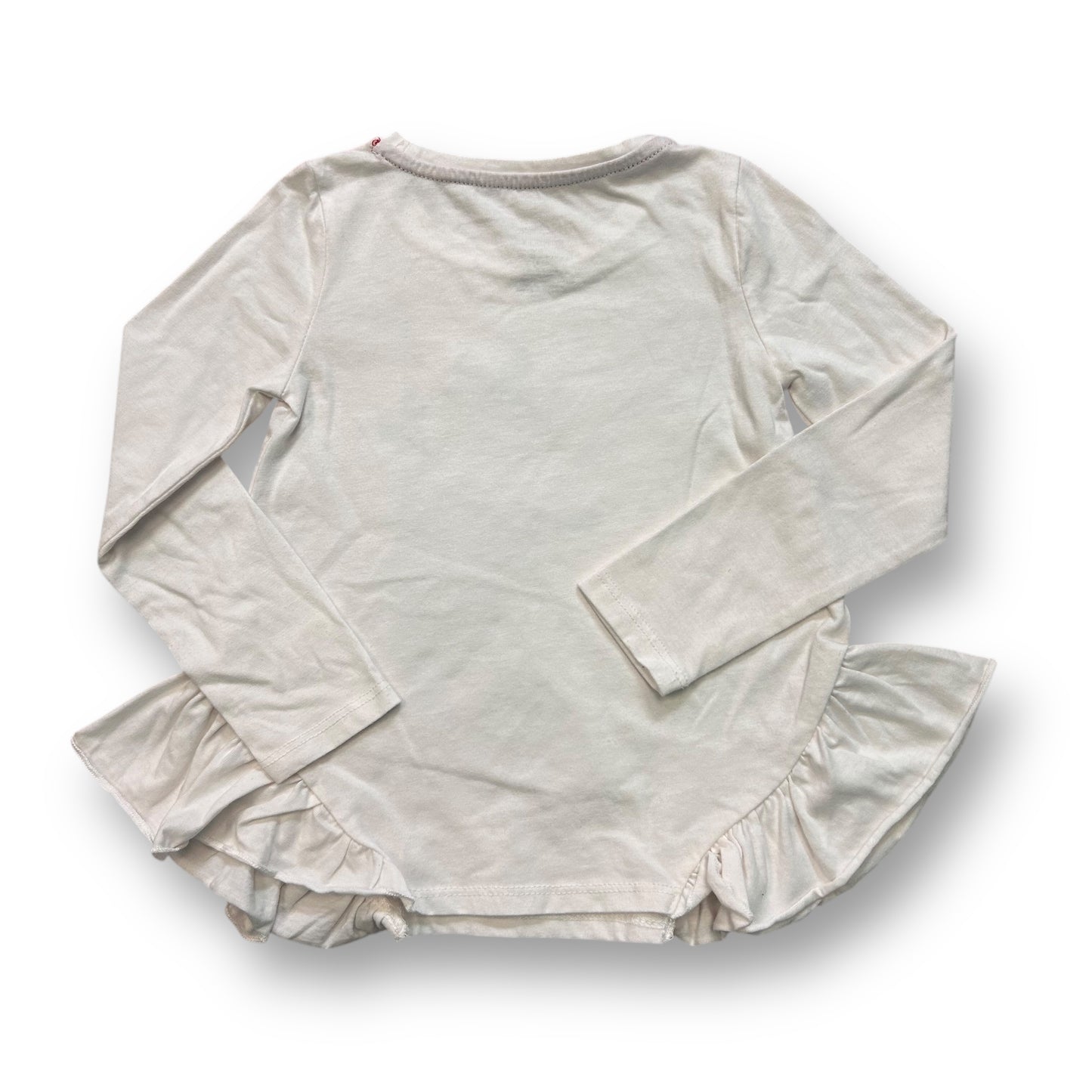 Girls Size 4 Christmas Stocking Shirt Shimmery Sequins Kitty Cat Candy Cane Top