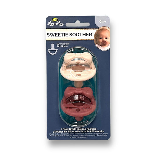 NEW! Itzy Ritzy Clay & Rosewood Bow Pacifier Set (2-pack)