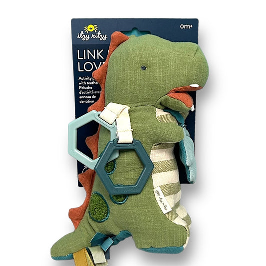 NEW! Itzy Ritzy Dino Link & Love Activity Plush with Teether Toy