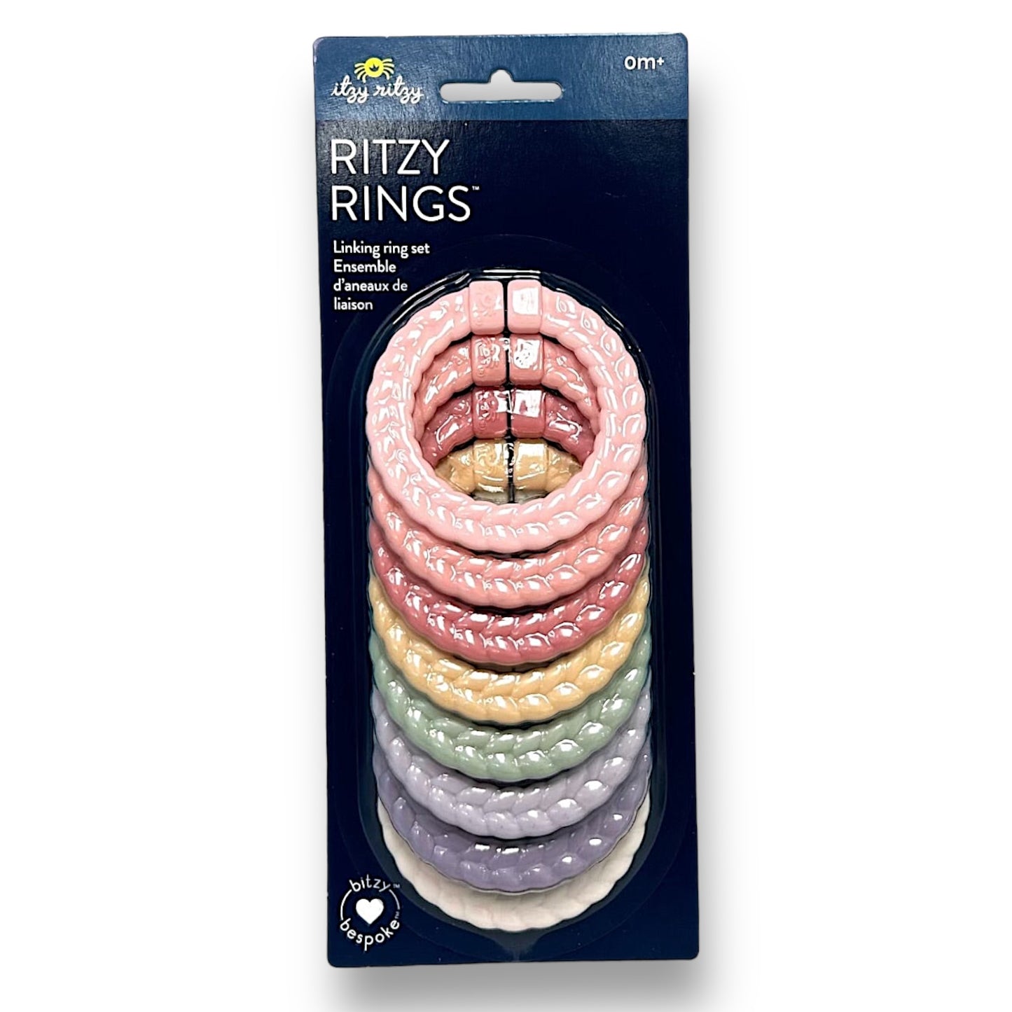 NEW! Itzy Ritzy Braided Rainbow Linking Rings Teethers