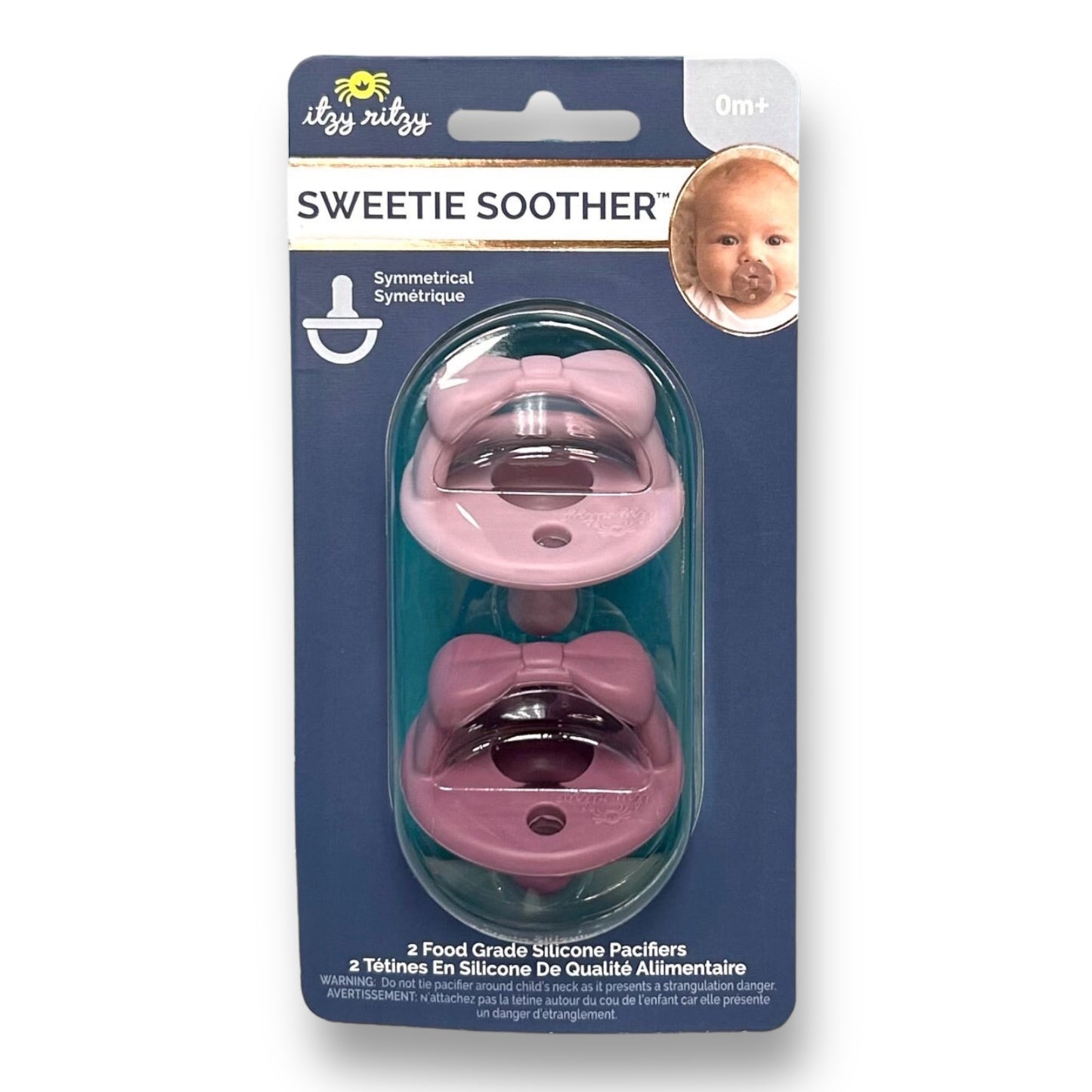 NEW! Itzy Ritzy Lilac & Orchid Bow Soother Pacifier Set (2-pack)