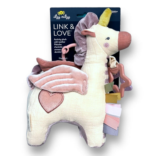 NEW! Itzy Ritzy Pegasus Link & Love Activity Plush with Teether Toy