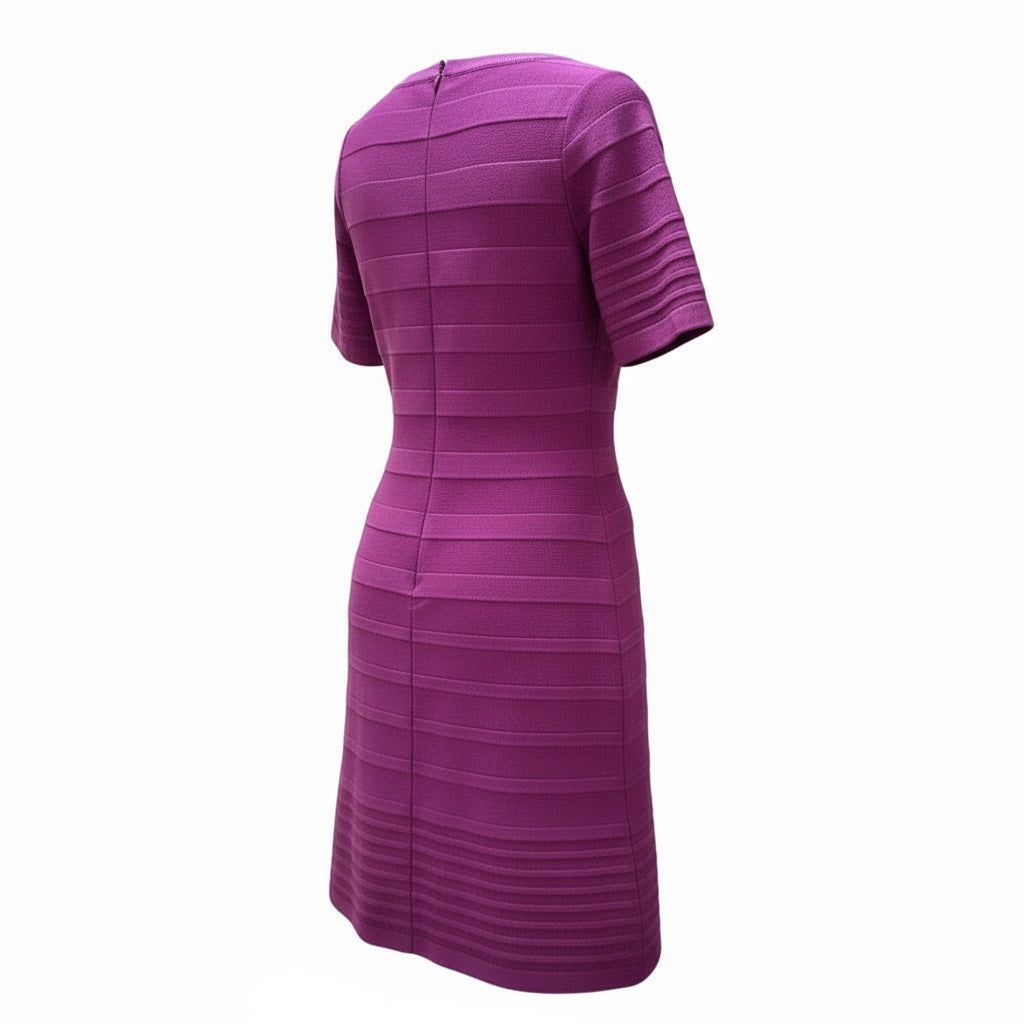 Calvin Klein Dress Women's Size 8 Purple Scoop Neck 3/4 Sleeve Stretch Knit