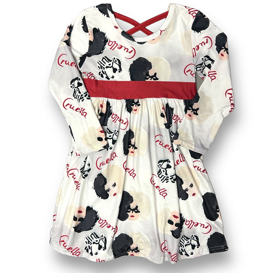 Girls Boutique Size 5/6 White Cruella Deville 101 Dalmatians Twirl Dress