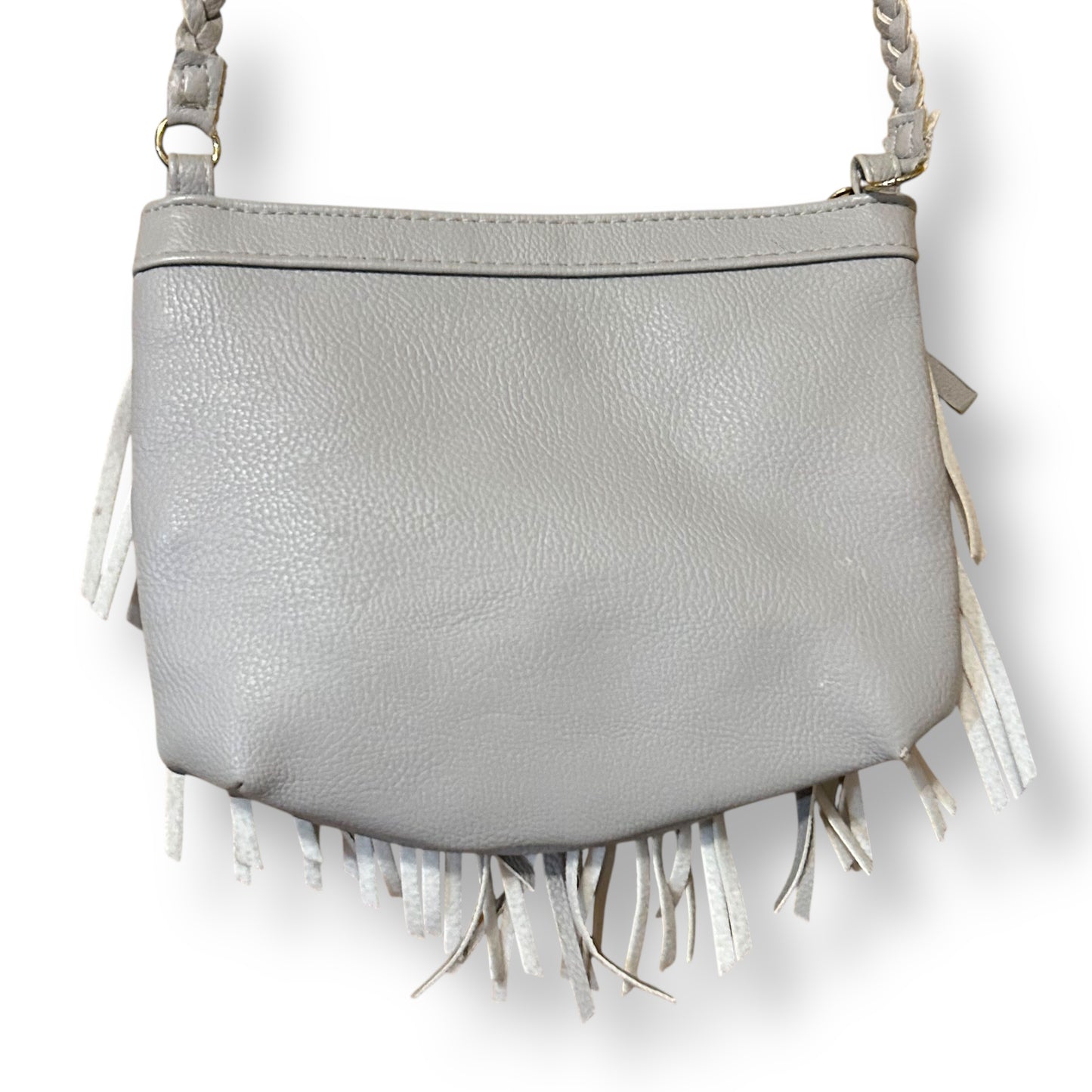 Wild & Free Beige Fringed Leather Crossbody Purse