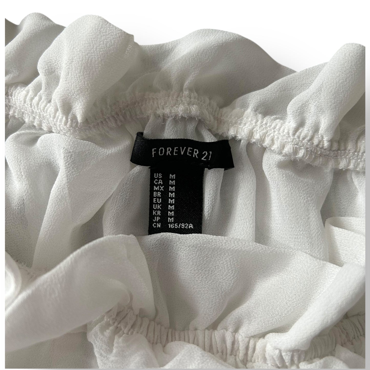 Forever 21 Size Medium Crop Top Off the Shoulder White Blouse