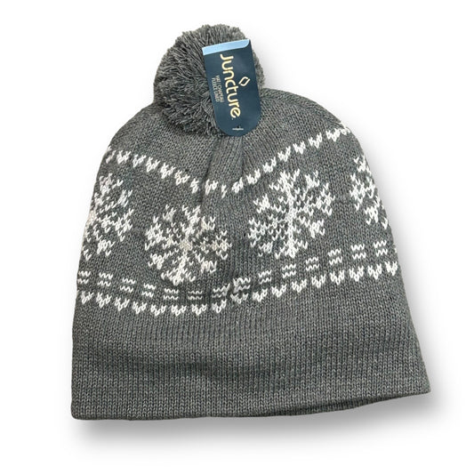 NEW! Juncture Adult S/M Gray Pom Beanie Hat