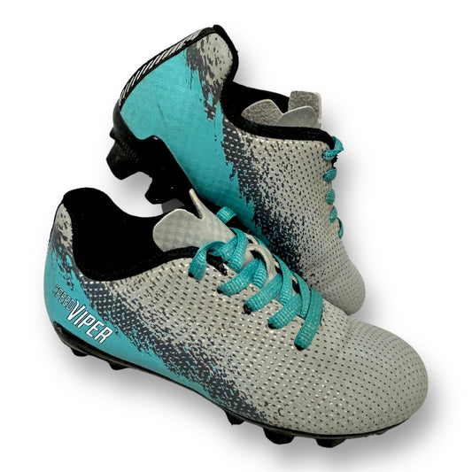 DSG Toddler Girl Size 9 Aqua & Silver Lace-Up Soccer Cleats