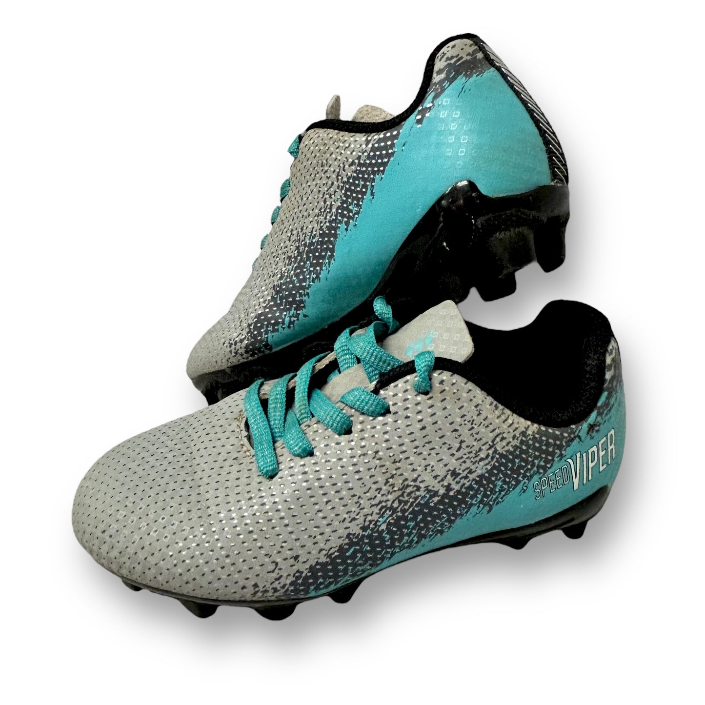 DSG Toddler Girl Size 9 Aqua & Silver Lace-Up Soccer Cleats