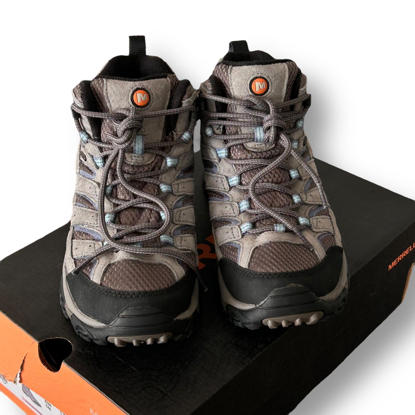 Merrell Moab Women's Hiking Boots Size 8 Granite Gray Suede Leather with Box