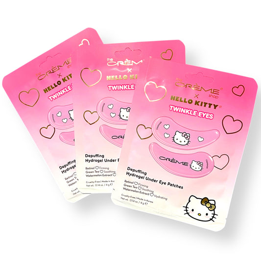 NEW! The Crème Shop Hydrogel Under Eye Patches Hello Kitty Girls Skincare (3 Pk)