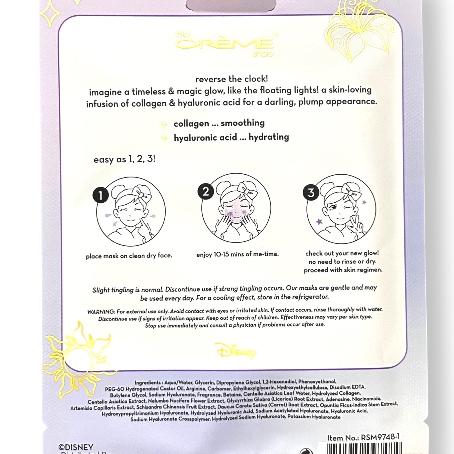NEW! The Crème Shop Face Mask (2 Pack) Disney Princess Girls Sheet Mask Set