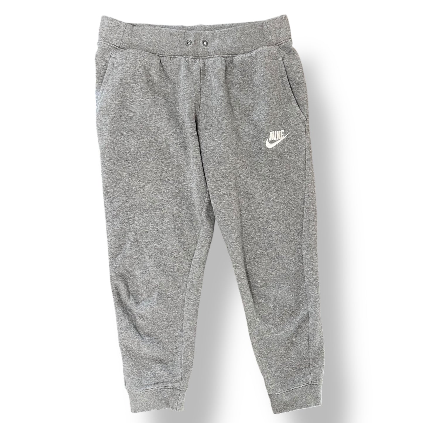 Gray Nike sweatpants on a white background