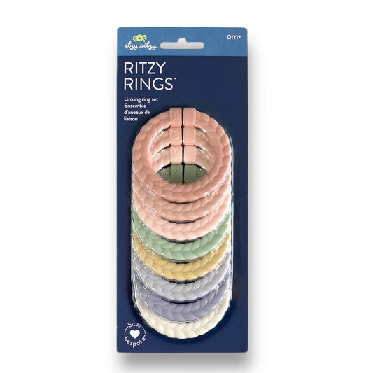 NEW! Itzy Ritzy Bespoke Rainbow Teething Ring Stackers