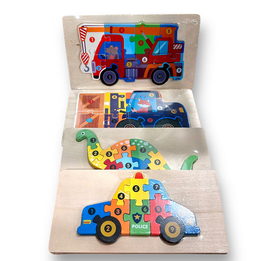 NEW! Multi-Color Fine Motor Wooden Jigsaw Puzzle, Assorted