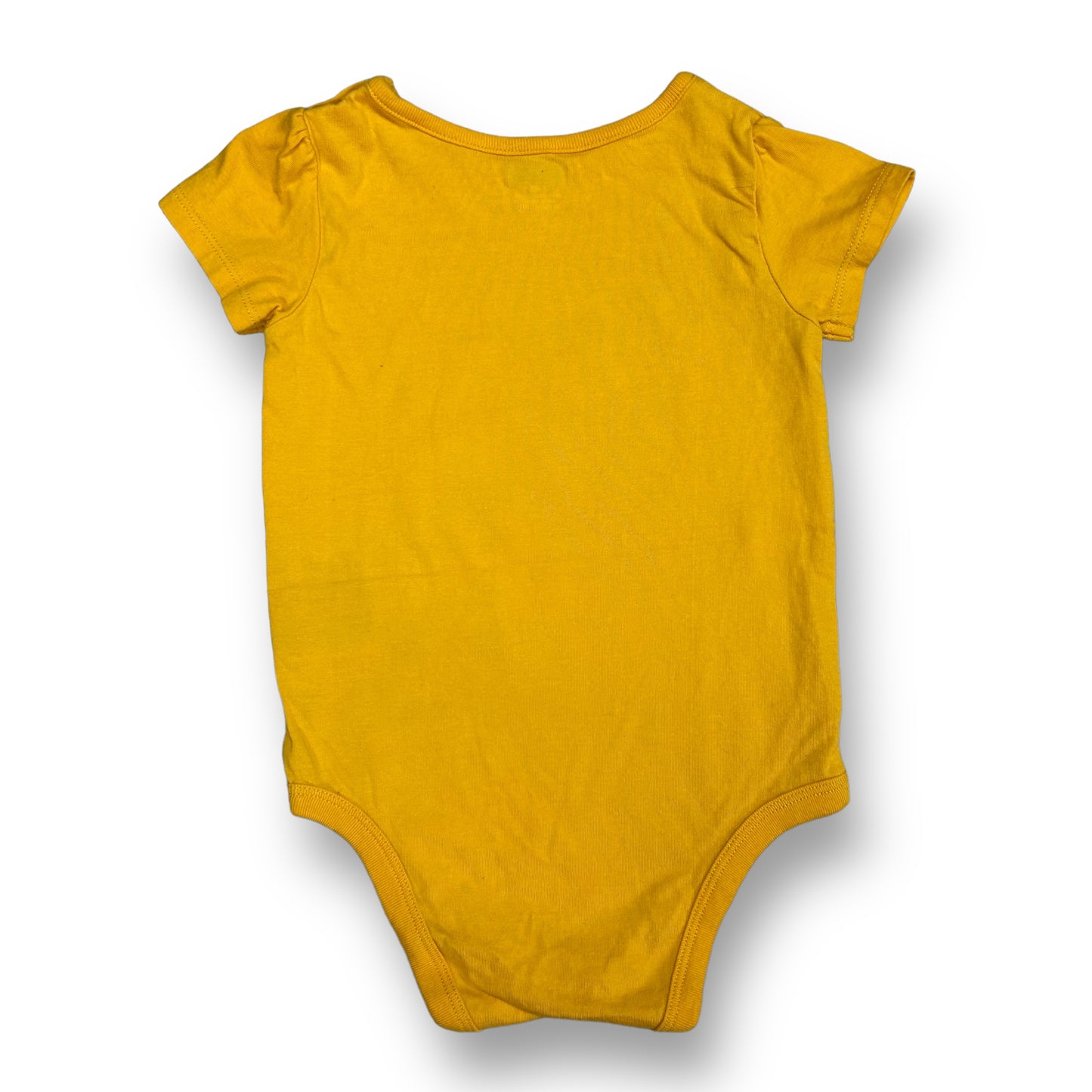 Girls Garanimals Size 18 Months Mustard Birthday Short Sleeve Bodysuit