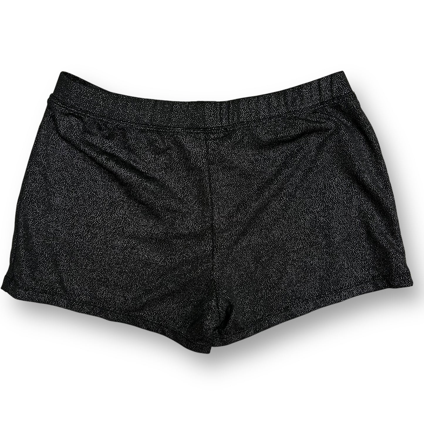 Girls Dancina Size 10 Black Shimmer Fitted Dance Shorts