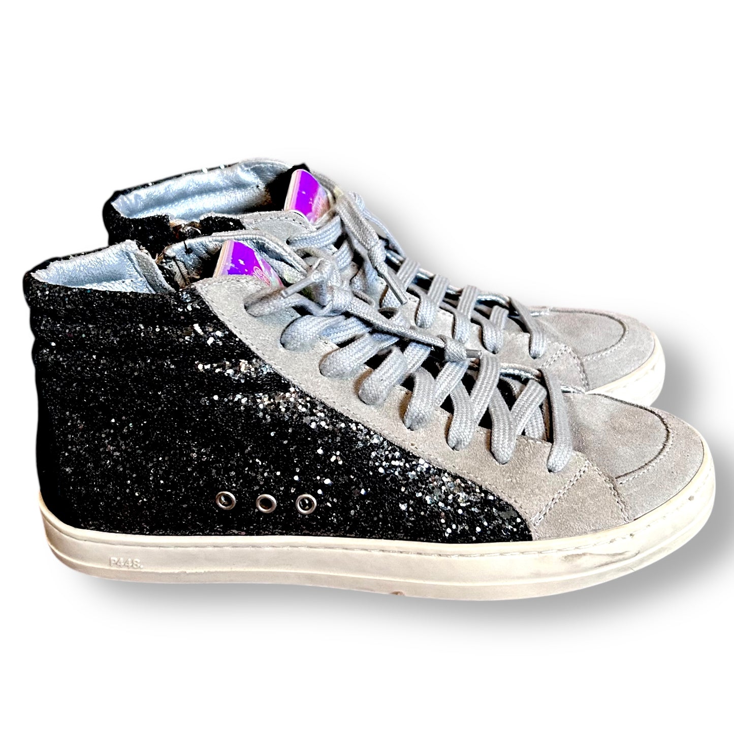 P448 Skate Sneaker Size 37 EU / Women’s 7 US Black & Gray High Top with Zipper