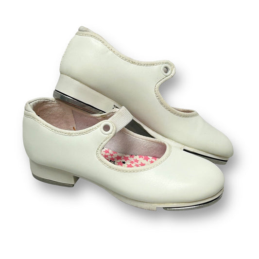 Capezio Toddler Girl Size 9 White Slip-On Tap Shoes