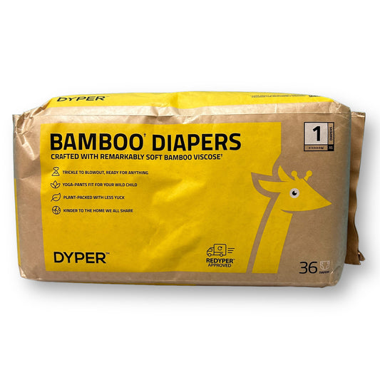 NEW! Dyper from Viscose Bamboo Diapers Size 1, 36-Count