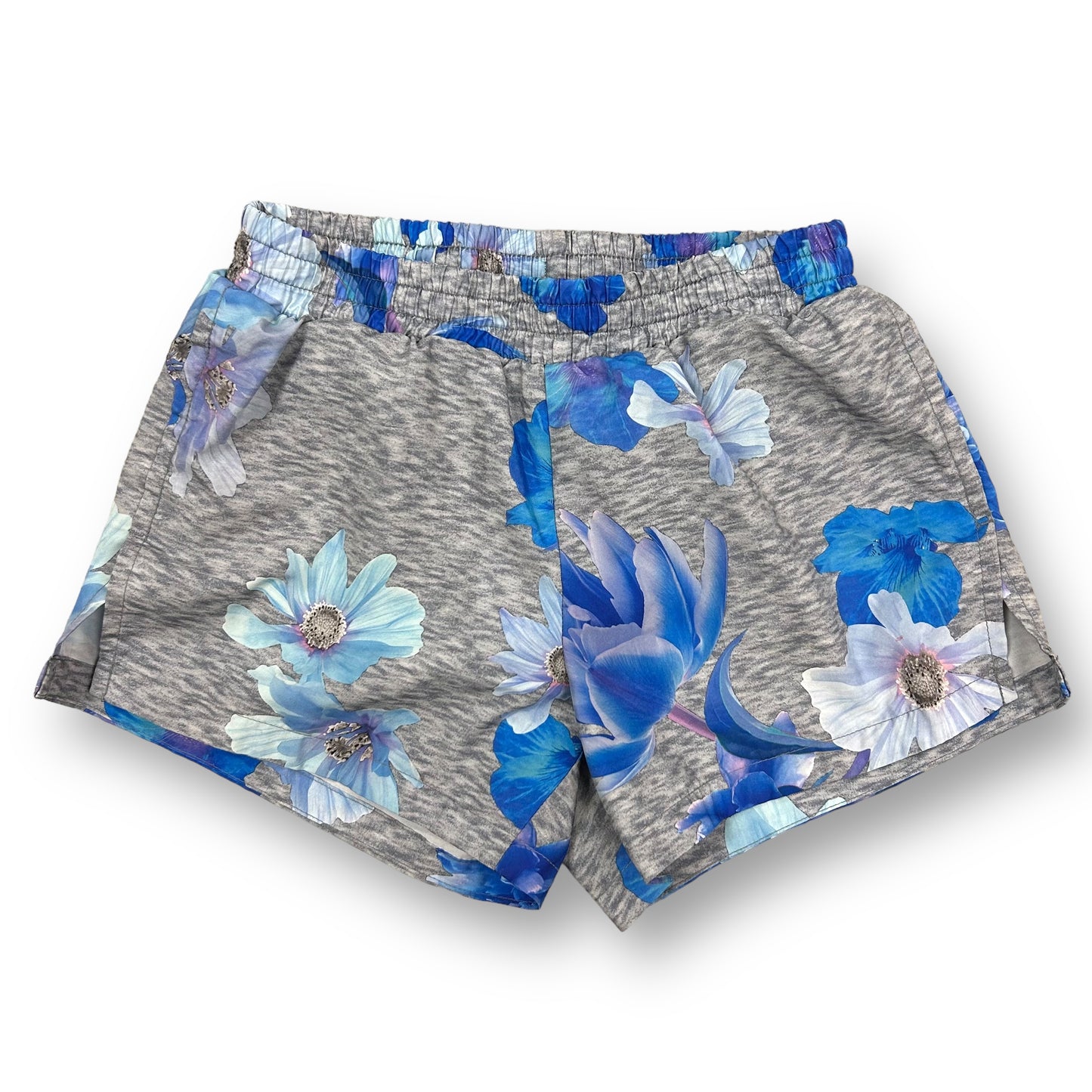 Girls Old Navy Size 10/12 L Gray & Blue Floral Performance Shorts