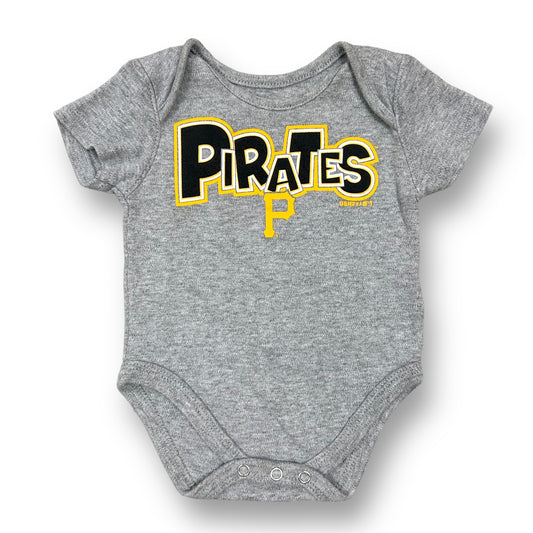 Boys MLB Size 0-3 Months Gray Pgh Pirates Baseball Snap Bottom Baby Tee